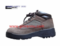 Crazy horse leather thickened PU bottom  safety shoes