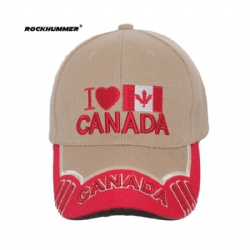 Khaki Acrylic 3D embroidery Canada Cap