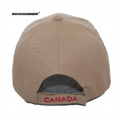 卡其腈纶3D刺绣加拿大帽