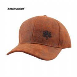 Special leather material baseball cap with rubber printing